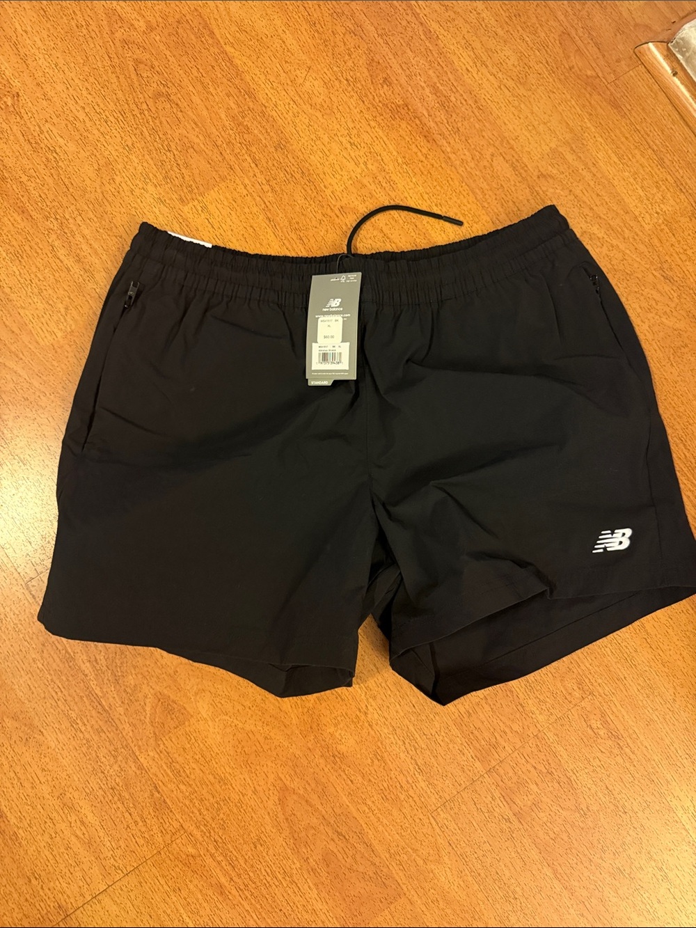 New Balance Black Athletic Shorts with Reflective Logo